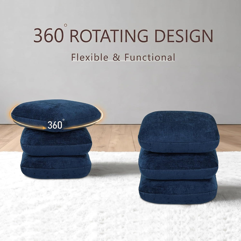 Get Set Style Ottoman, 360° Swivel Vanity Chair, Modern Geometric Ottoman, Fo...