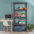 Sterilite 3-Pack 5 Shelf Unit, Heavy-Duty Shelving Storage Rack for Home and Garage, Gray - Multipurpose Plastic Organizer Shelves for Smart Organization