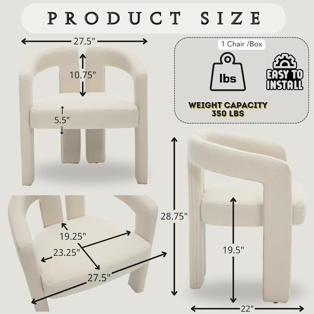 Hyfirm Upholstered Linen Barrel Dining Chairs Set of 6, Modern Accent Kitchen...