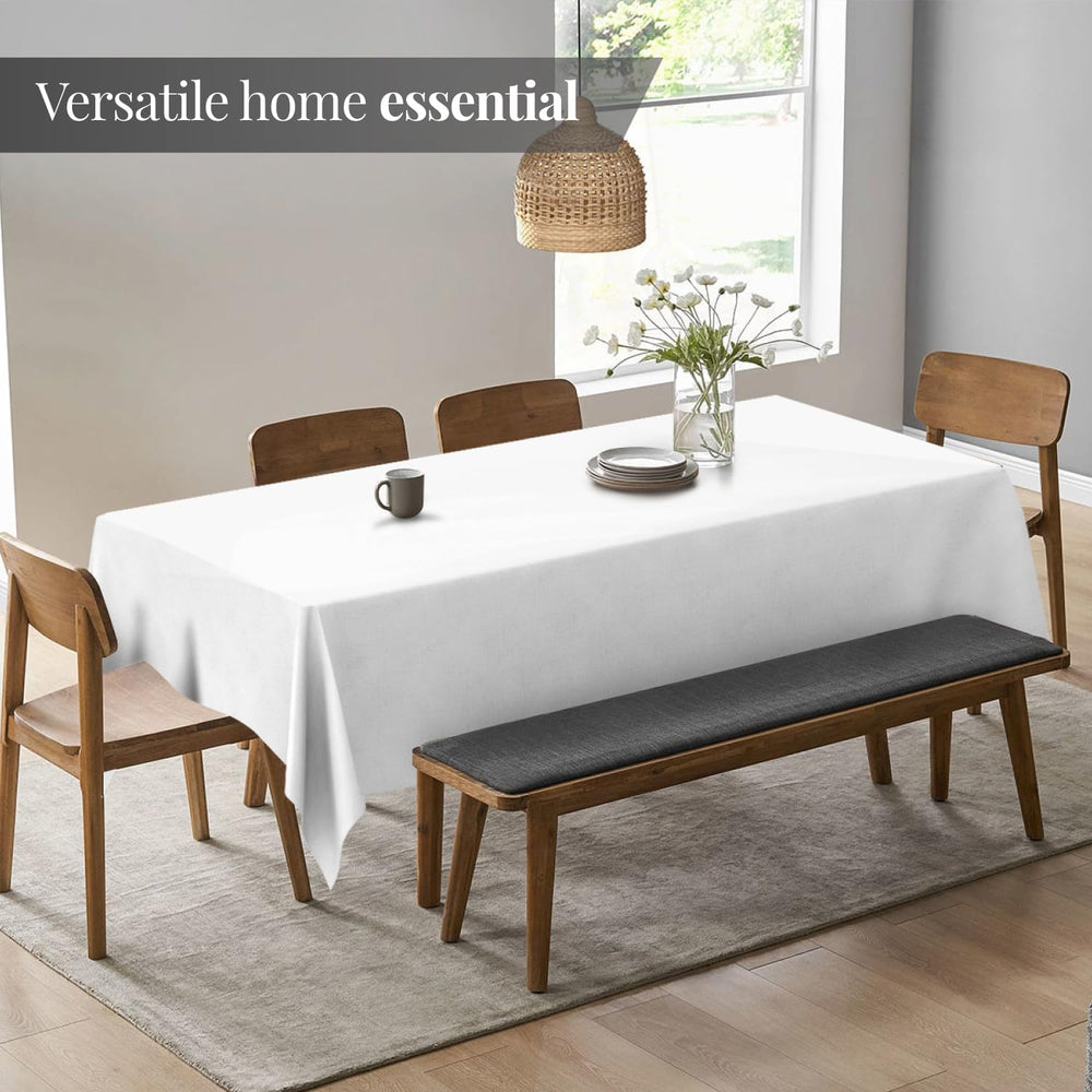 WEALUXE White Table Cloths for 6 Foot Rectangle Tables, 6 Pack, 60x102