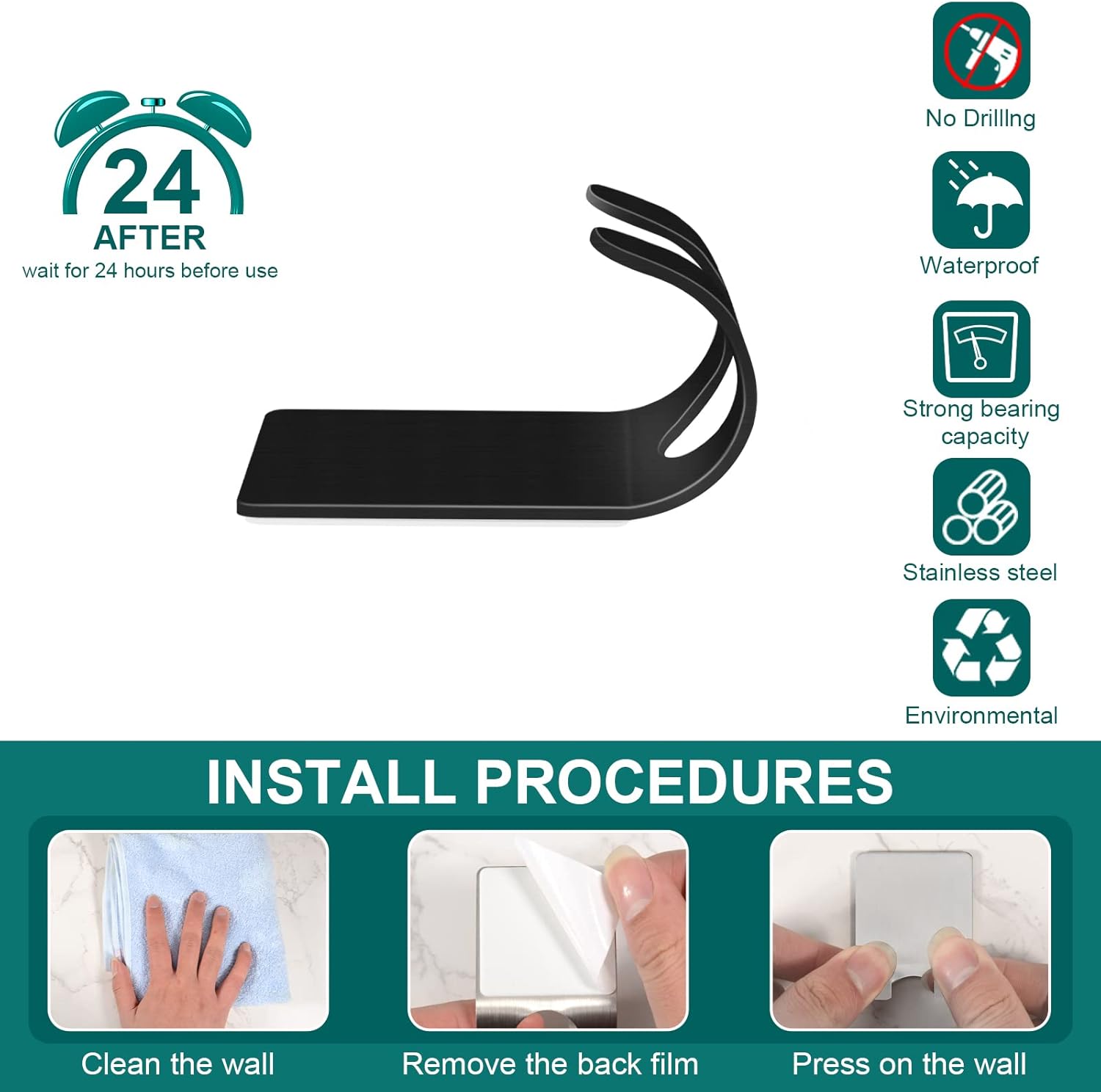 CGBE Razor Holder for Shower, 4 Packs Self Adhesive Shaver Holder Hanger Hooks for Bathroom, Damage Free Wall Hooks for Razor Shaver Loofah Sponge