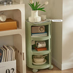 Round Nightstand with 3 Drawers, Modern Style Side Table, Multifunctional End Table Storage Cabinet for Living Room, Bedroom, Bathroom (Green)