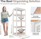 HOMEDANT House 5 Tier 24.4" W Laminated Metal Shelving Unit Adjustable Storage Utility Rack Heavy Duty Shelves Organization Multipurpose Shelf Kitchen Garage Pantry Closet 3 Pack