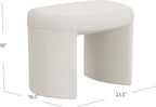Spatial Order 24" Quinn Modern Ottoman - Cream White Boucle