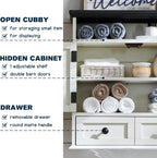 ACCOHOHO Bathroom Wall Cabinet, Farmhouse 24" Wide Medicine Cabinet with Drawer, Adjustable Shelf, Double Barn Doors, Storage Cabinets for Bathroom, Kitchen, Living Room, Off White