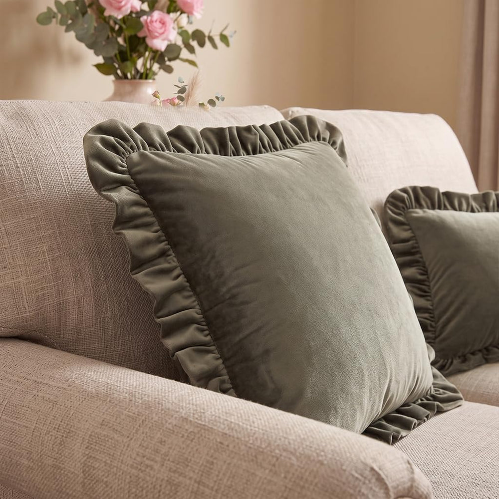 ISAENNE Designer Elegant Velvet Solid Throw Pillow Cover,Set of 2,18"x18...