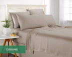 Twin Sheets by Pure Bamboo, Genuine 100% Organic Viscose Derived from Bamboo Bed Sheet Set, Luxuriously Soft & Cooling, Double Stitching, Lifetime Quality Promise (Twin, Sand)