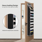Univivi 6-Shelf Over Door Hanging Organizer Fabric Baby Door Storage with 5 Large Pockets and 3 Small PVC Pockets Wall Mount Hanging Storage Organizers for Baby Essential (Black)