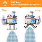 Ironing Board Hanger, T&Y Iron Board Holder Wall Mount with Ironing Caddy, Metal Ironing Board Holder Storage Organizer, Floating Wood Shelf for Laundry Room Decor Accessories Organization