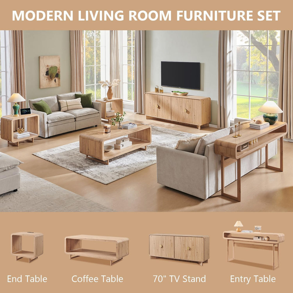 IFGET Modern Buffet Cabinet with Storage, 70" Large Sideboard Buffet Sto...