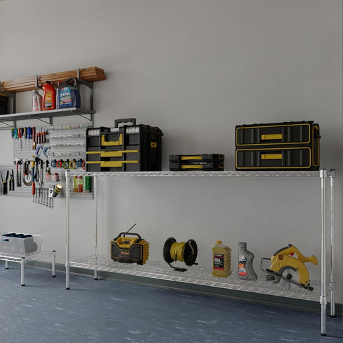 14" Deep x 72" Wide x 34" Height Wire Shelving Kit | 2-Tier | NSF Commercial Storage Rack Unit