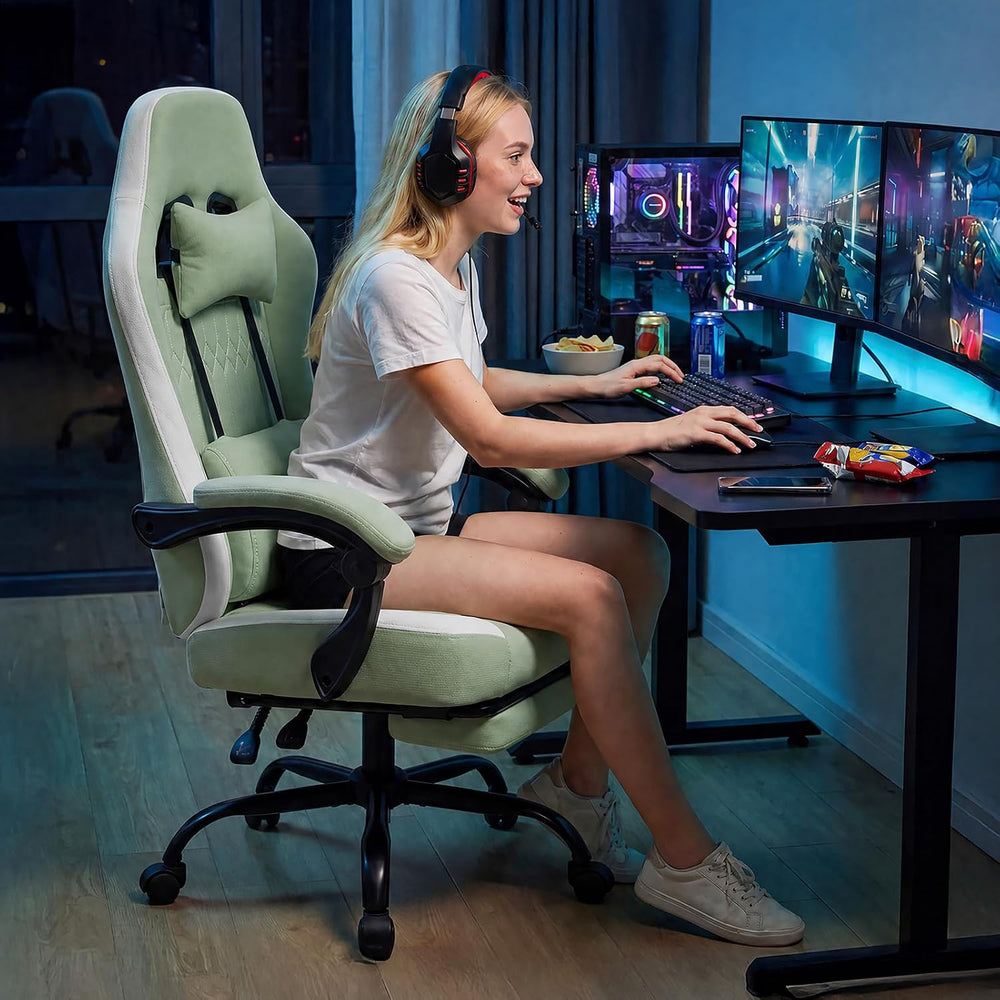 Sweetcrispy Gaming Chair, Ergonomic Computer Desk Chair, Lumbar Support | Hig...