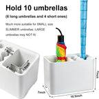 Umbrella Stand Rack Umbrella Holder with Drip Tray for Entryway Corner Home Office Decor Space Saving Organizer Stored 10 Umbrellas, White