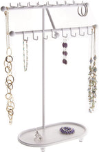 Angelynn's Sturdy Extra Long Necklace Holder Organizer Tall Tabletop Pendant Display Stand, Freestanding Large Capacity Jewelry Tree, Sharisa White 11 3/4" Wide x 16 1/2" Tall