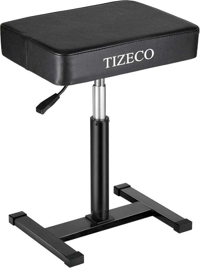 Hydraulic Piano Bench Adjustable Stool, Heavy Duty Music Keyboard Bench Seat for Piano Keyboard Stand with Black Padded Cushion for Musicians Piano Stool Chair Automatic Height Adjustment