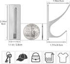Self-Adhesive Coat Hooks for Hanging - Heavy Duty Stainless Double Wall Hook for Towel, Backpack, Hat, Sturdy Metal Hanger for Bathroom, Bedroom, Door, Wall Mounted, 4-Pack, Silver, New