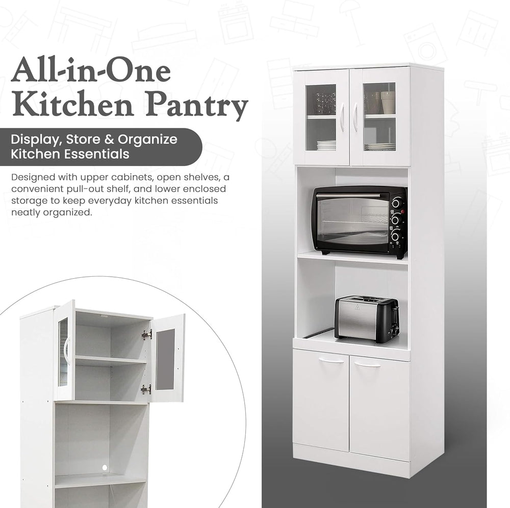 Kings Brand Furniture - Danbury Tall Kitchen Pantry, Microwave Storage Cabine...