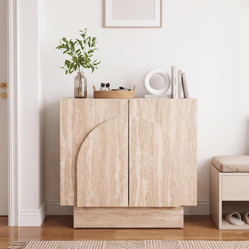Buffet Cabinet with Storage, 31.5” Modern Sideboard Cabinet with Arched Doors...
