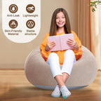 Lunmon 2 Pcs Small Bean Bag Chair Inflatable Lazy Sofa,Brown