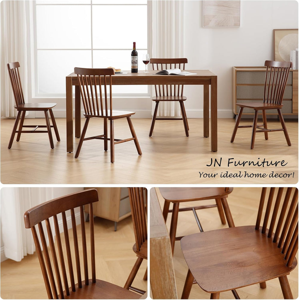 Farmhouse Style Windsor Chairs Set of 4, Vintage Kitchen & Dining Room Ch...
