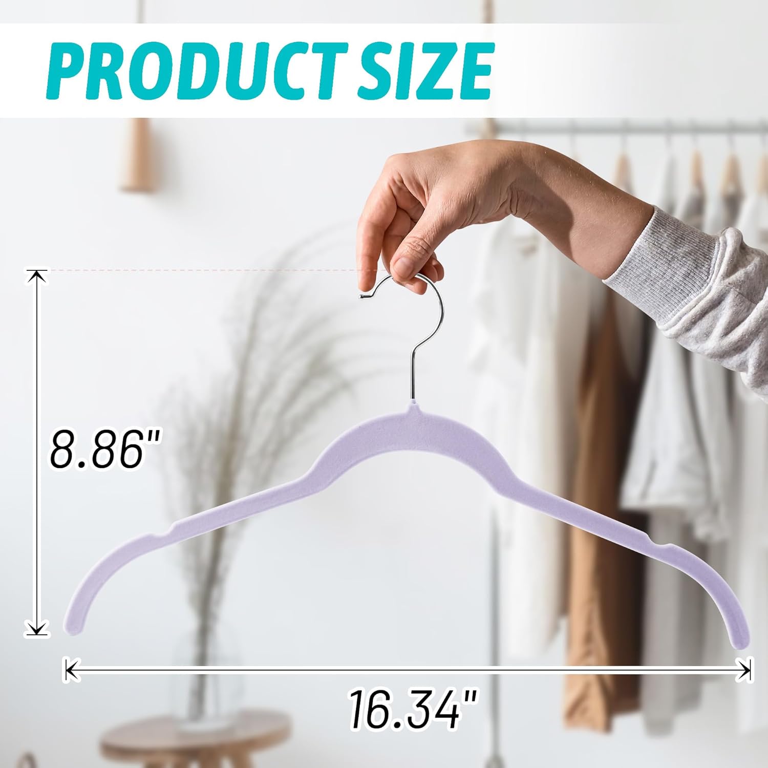 30 Pack Velvet Hangers - Non Slip Slim Hangers for Closet Organization, Space Saving Clothes Hangers with Notches for Dresses, Shirts(Purple)