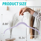Velvet Hangers 50 Pack – Slim Non-Slip Flocked Hangers with 360° Swivel Hook, Space-Saving Closet Organizer for Dresses, Coats, Blouses(Purple)