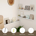 Axeman 30 Inch White Floating Shelves for Wall | Picture Ledge Shelf Set of 2 | Rustic Picture Shelf for Wall with Ledge | Floating Shelves with Lip | Photo Ledge Shelves for Books Album Records