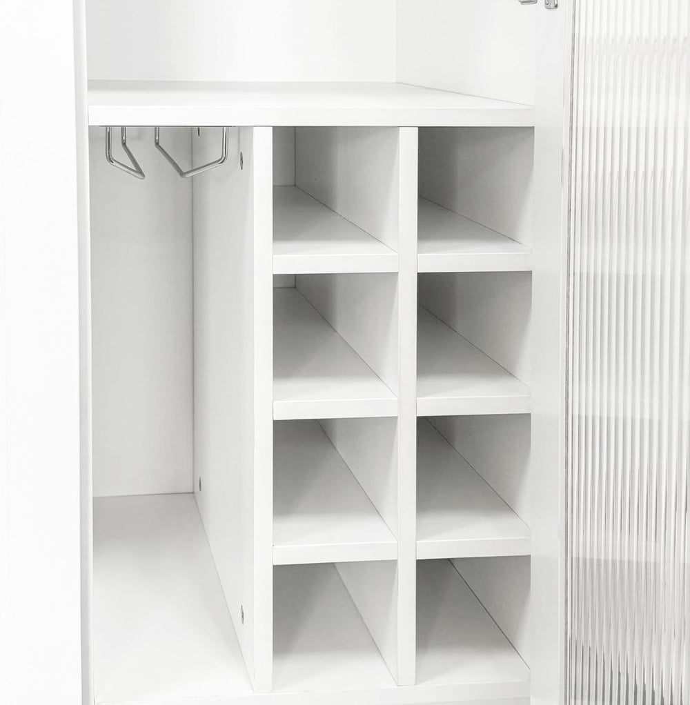 ZeHuoGe Kitchen Pantry Cabinet with Multi-Functional Pull-Out Multi-Tier Stor...