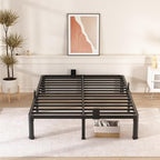 FUIOBYVV 12 Inch King Bed Frame with Round Corner Edge Legs 3500 lbs Metal Heavy Duty Steel Slats Support No Box Spring Needed Platform Noise Free Easy Assembly