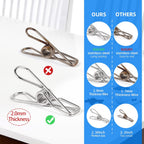 40 Pack Wire Clothes Pins Heavy Duty Outdoor, Stainless Steel ClothesPins for Hanging Clothes, Metal Clothes Pegs, Clothing Clips, Laundry Pins 2.0mm Diameter 6cm Long