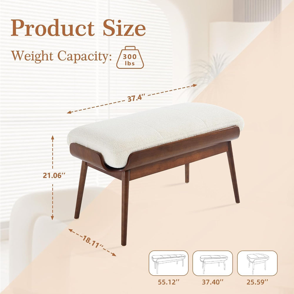 BFZ 37.4" Bedroom Bench End of Bed Bench, Dining Bench with Padded Seat ...