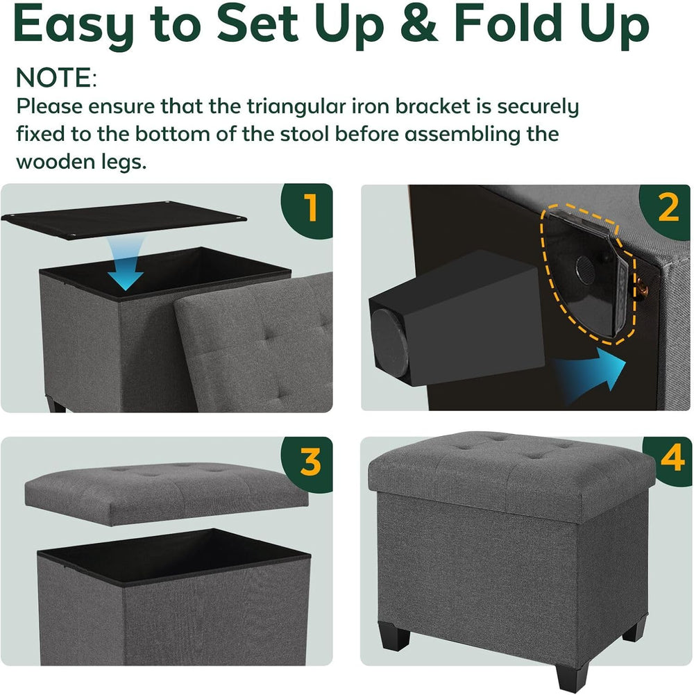 Ottoman with Storage, Rectangular Storage Ottoman, Faux Leather Ottomans with...