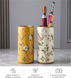 Hand Painted Ceramic Umbrella Stand Floor Vase, Large Tall Indoor Umbrella Holder For Entryway, Decorative Flower Vase For Bamboo Plants Home Decor(A)