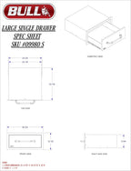 Bull Outdoor Products 09980 Large Stainless Steel Outdoor Kitchen Single Drawer – 304 Commercial Grade, Fits Under Power Burner, Rust Resistant, Heavy Duty Storage, No Assembly Required