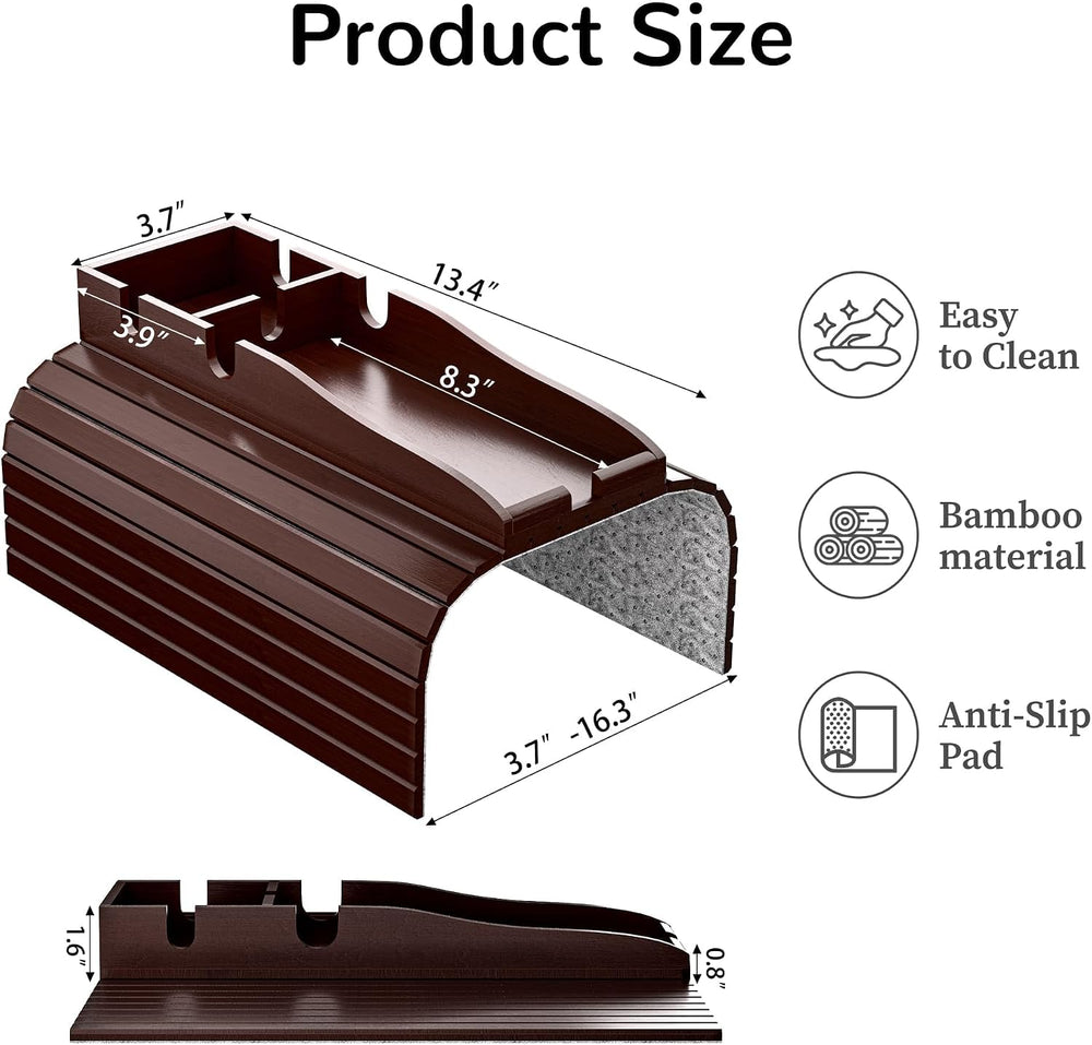 Korser Couch Armrest Table, Sofa Arm Tray with Removable Cup Holder, 2 in 1 A...