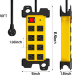 8 Outlet Heavy Duty Power Strip, 2700J Surge Protector with 10FT Extension Cord, Industrial Metal Powerstrip 15Amp, Wall Mount for Garage Workshop Outdoor Home Office, Wide Spaced (10ft)