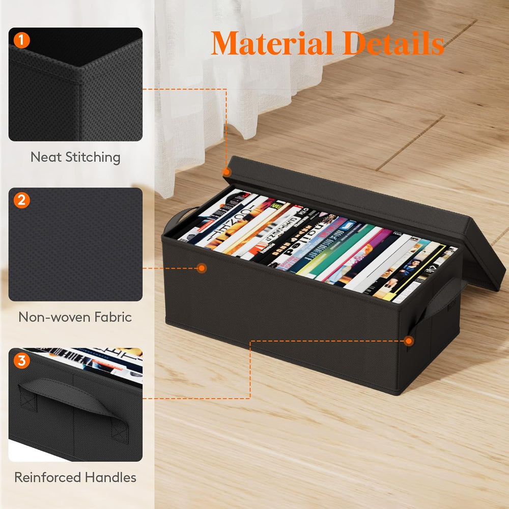 Lifewit 4 Pack DVD Storage Box with Lid, Stackable Case Hold 100 PCS DVDs | F...
