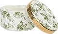Sweet Water Decor Green Delft Round Trinket Box, Jewelry Storage for Bathroom Counter or Nightstand, Ring Holder for Bridal Shower, Wedding, or Home, Elegant Jewelry Holder & Organizer for Women