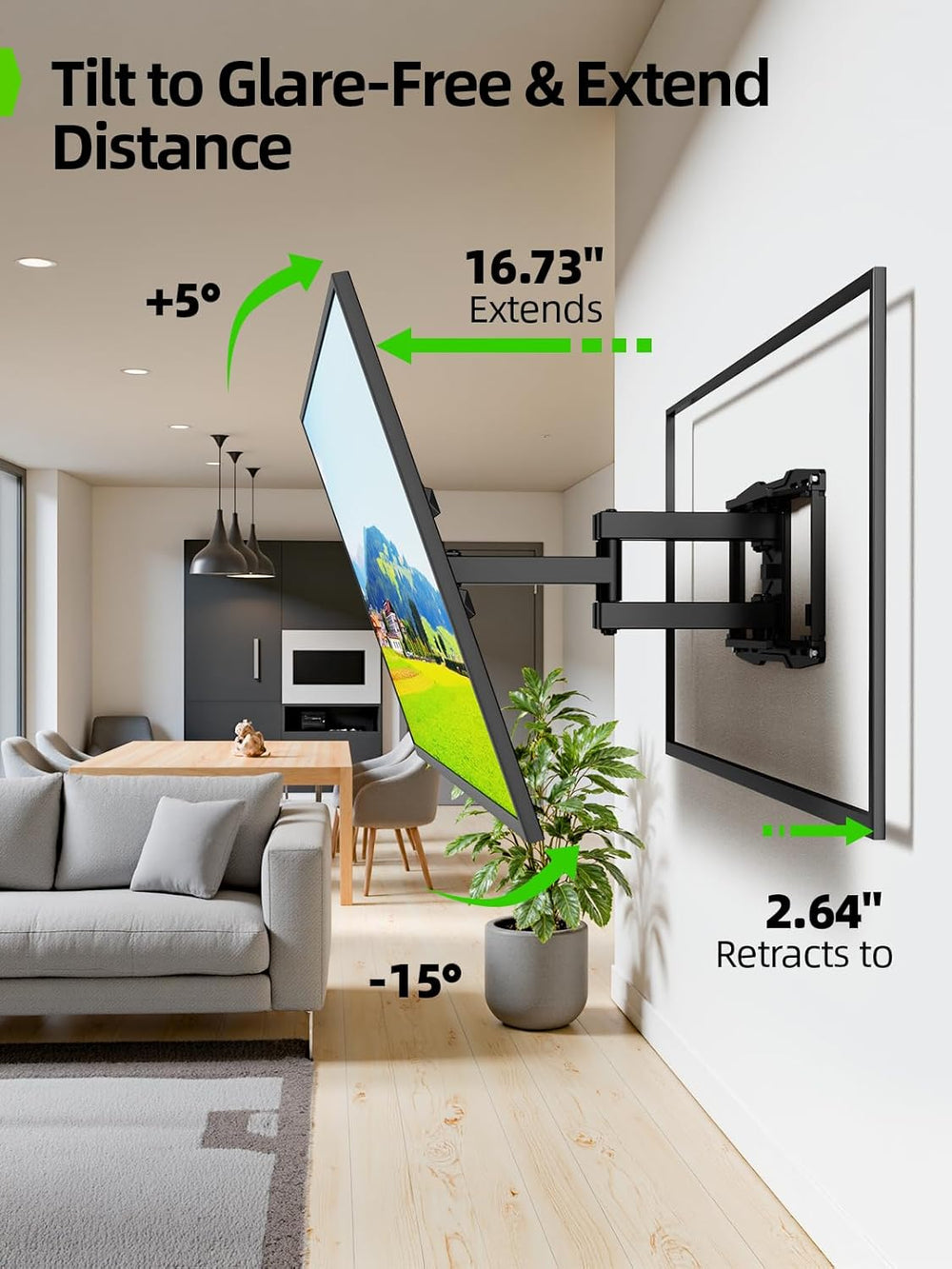 USX MOUNT Full Motion TV Wall Mount for 42-97 Inch TVs up to 150lbs, Swivel a...