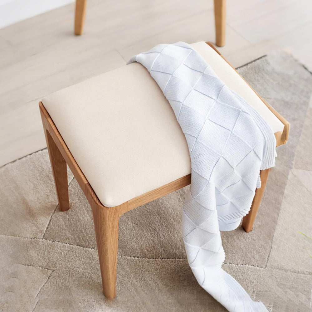 Solid Wood Small Vanity Stool Chair, High-Rebound Sponge Seat, Easy Assembly ...