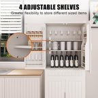 Spaco 71.65" Kitchen Pantry Cabinet,Freestanding Food Storage Cabinet with Drawer,2 Cabinets & 12 Door Shelves,Versatile Buffet Sideboard for Kitchen,Living Room.