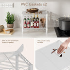 Small 2 Tier Shelves Storage Wire Shelving Unit Metal Shelf Adjustable Organizers Storage Shelving for Bathroom Laundry Room Kitchen Pantry12”D x 18”W x 12.2”H White