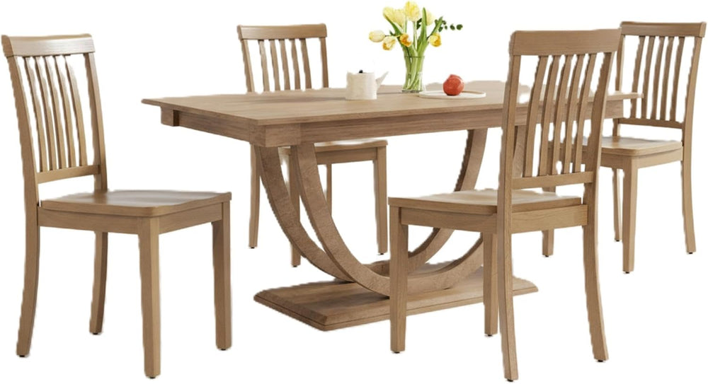 COLAMY Wooden Dining Chairs Set of 4, Spindle High Back Windsor Kitchen Side ...