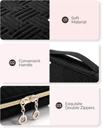 BAGSMART Jewelry Organizer Bag Travel Jewelry Storage Cases for Necklace, Earrings, Rings, Bracelet, Black
