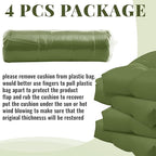 Geetery Outdoor Chair Cushions Set of 4 for Patio Lawn Furniture Wicker Rocking Dining Chairs 42x21x4 Inch High Back Seat Pads Replacement with Ties Weather-resistant Fade-resistant Indoor(Moss Green)