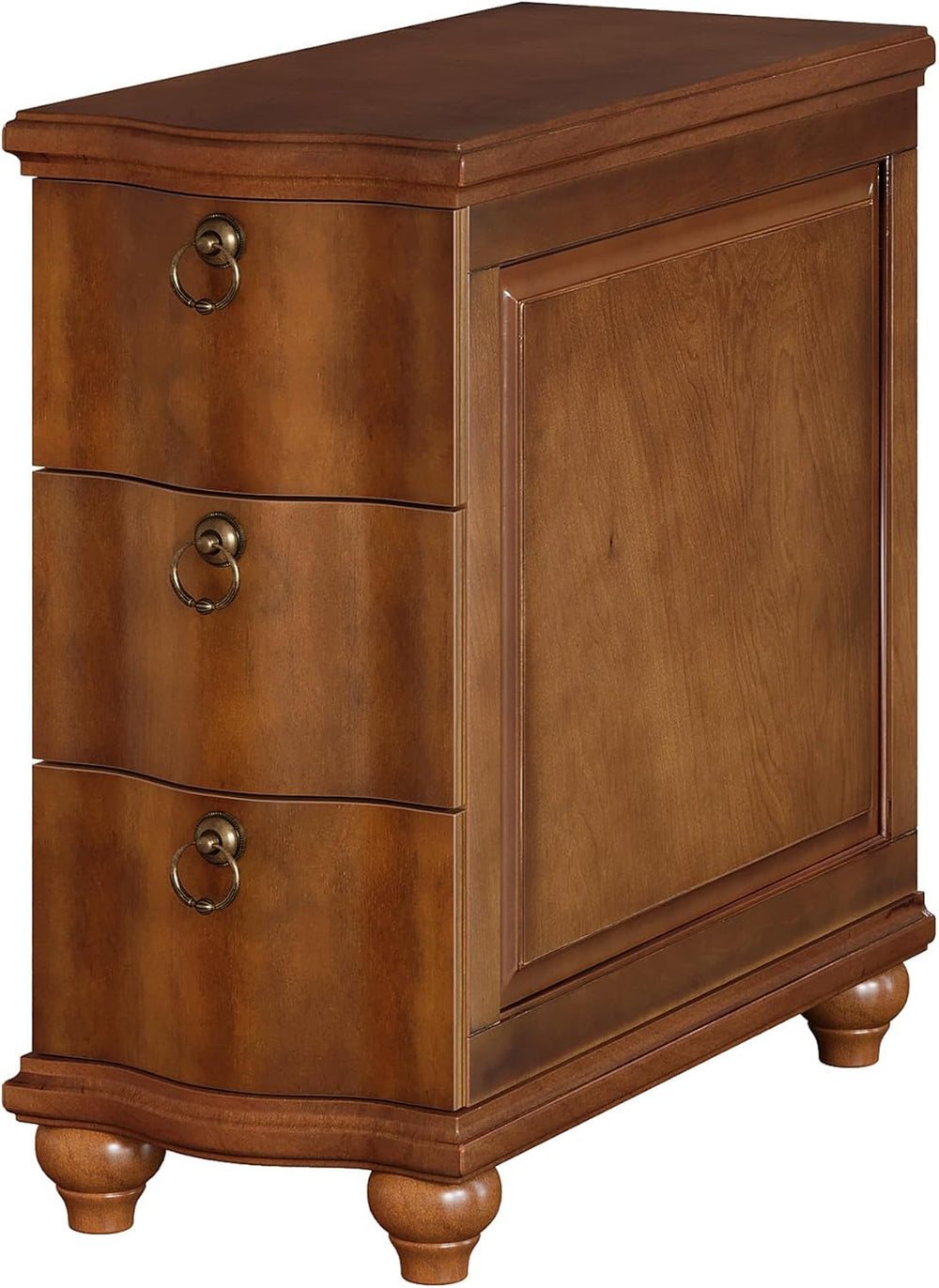 Tribesigns Wood Fully Assembled End Table, 3-Drawers Narrow Slim Side Table, ...