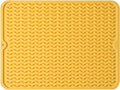 Silicone Dish Drying Mat for Multiple Usage,Easy clean,Eco-friendly,Heat-resistant Silicone Mat for Kitchen Counter or Sink,Refrigerator or drawer liner Yellow L 16 inches x 12 inches