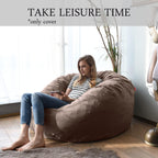 YuppieLife Big Durable Bean Bag Cover for Adults(Just Cover,No Filler) 4Ft Machine Washable Large Size Sofa Cover （Chocolate）