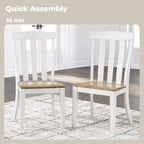 Signature Design by Ashley Ashbryn Farmhouse Armless Dining Chair with Bent Slat Back, Set of 2, White & Light Brown