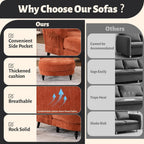 59.8" Chaise Lounge Chair Indoor, Chenille Reading Chairs | Side Pocket, Upholstered Chaise Lounge for for Bedroom, Living Room& Apartment ,Sturdy Frame, Orange